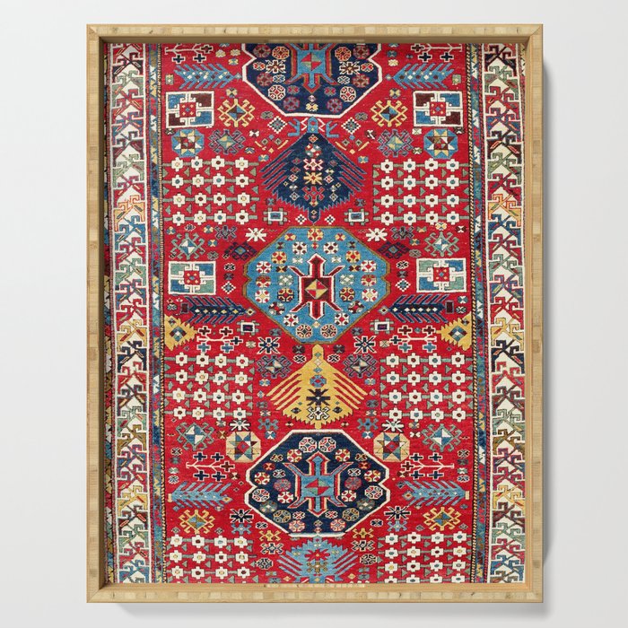 Moghan Azerbaijan South East Caucasus Rug Print Serving Tray Gallery Image 1
