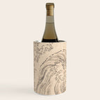 Wave by Katsushika Hokusai 1760-1849 Japanese Woodblock Allover Pattern Black and Tan Ink Drawing Wine Chiller Gallery Image 2