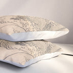Wave by Katsushika Hokusai 1760-1849 Japanese Woodblock Allover Pattern Black and Tan Ink Drawing Pillow Sham Gallery Image 3