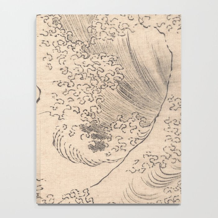 Wave by Katsushika Hokusai 1760-1849 Japanese Woodblock Allover Pattern Black and Tan Ink Drawing Notebook Gallery Image 4