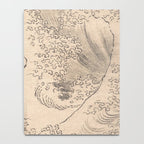 Wave by Katsushika Hokusai 1760-1849 Japanese Woodblock Allover Pattern Black and Tan Ink Drawing Notebook Gallery Image 4