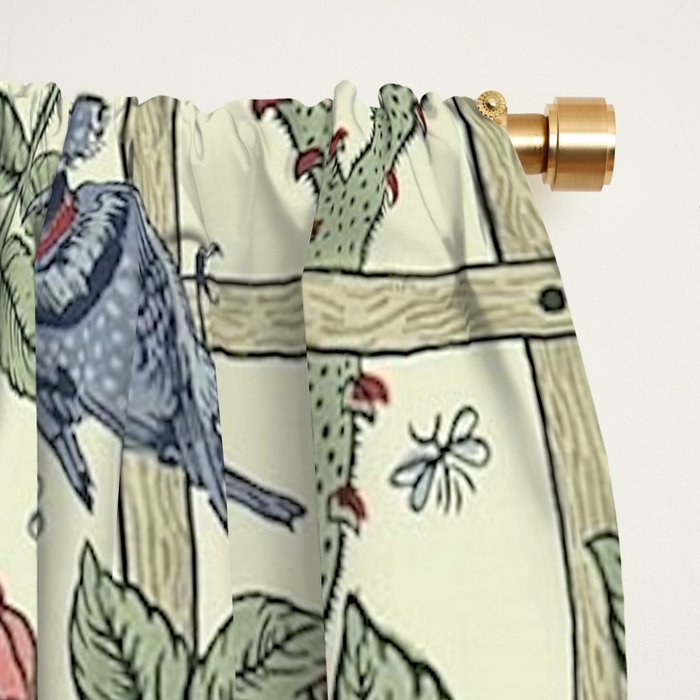 William Morris Trellis Ivory Brick Window Curtain Gallery Image 2