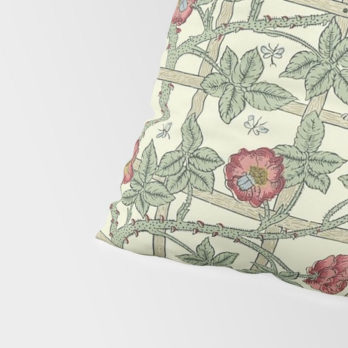 William Morris Trellis Ivory Brick Pillow Sham Gallery Image 4