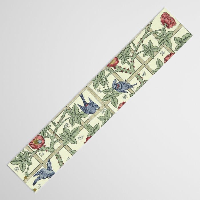 William Morris Trellis Ivory Brick Table Runner Gallery Image 3