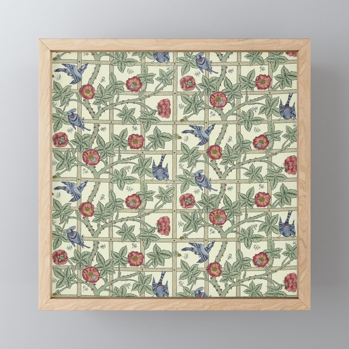 William Morris Trellis Ivory Brick Mini Art Print Gallery Image 1