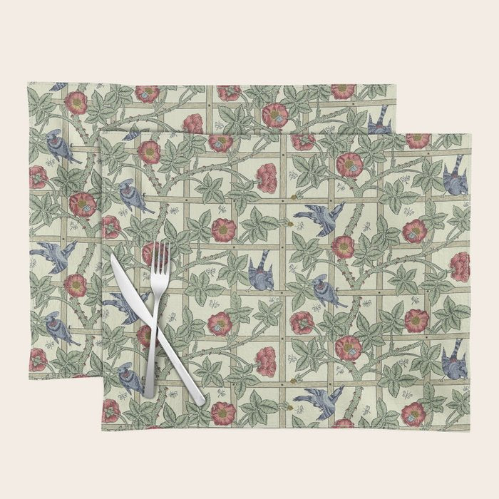William Morris Trellis Ivory Brick Placemat Gallery Image 1