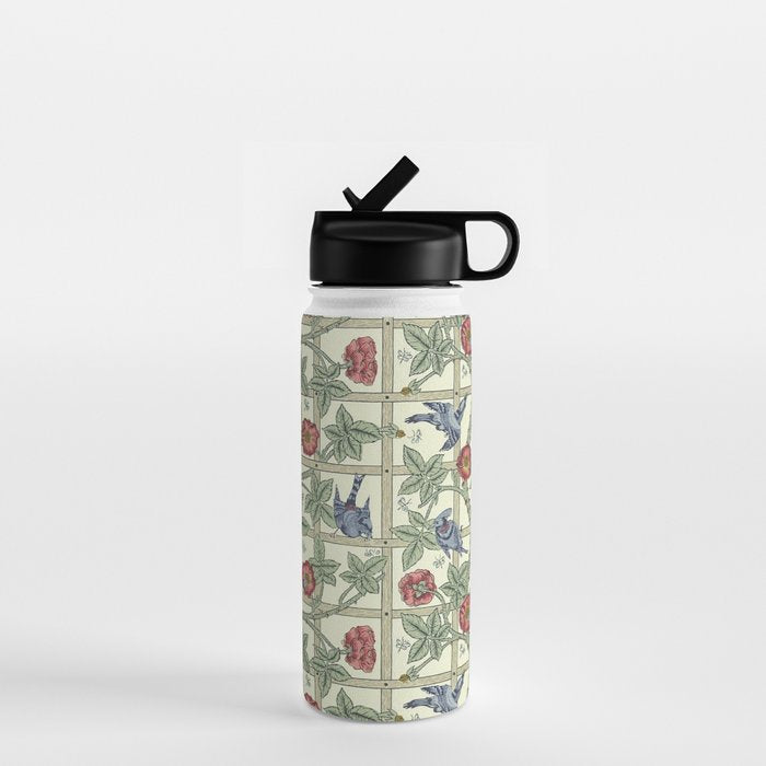 William Morris Trellis Ivory Brick Water Bottle Gallery Image 1