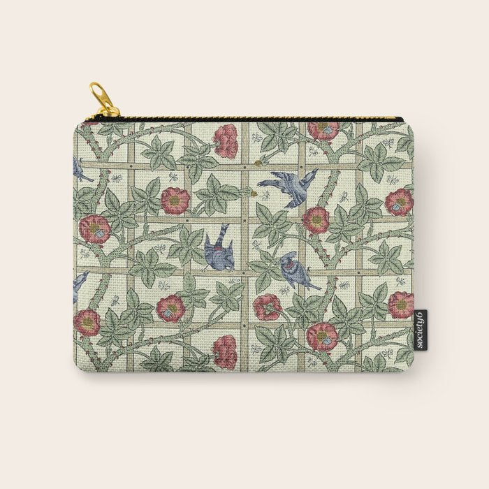 William Morris Trellis Ivory Brick Carry All Pouch Gallery Image 1