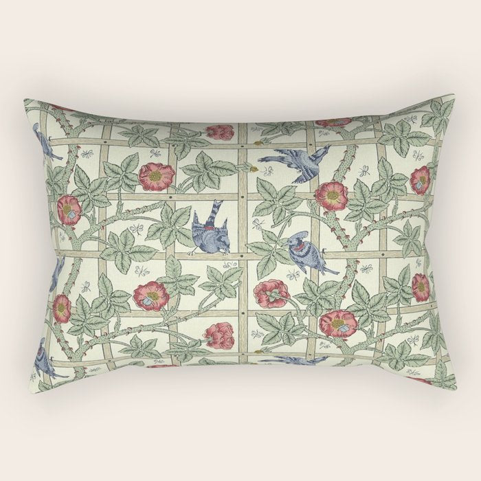 William Morris Trellis Ivory Brick Rectangular Pillow Gallery Image 2