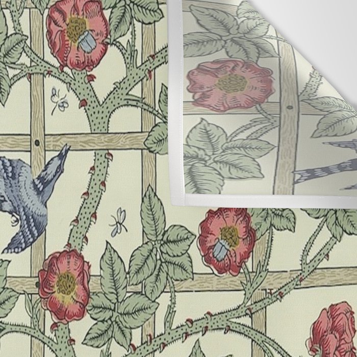 William Morris Trellis Ivory Brick Wall Tapestry Gallery Image 3
