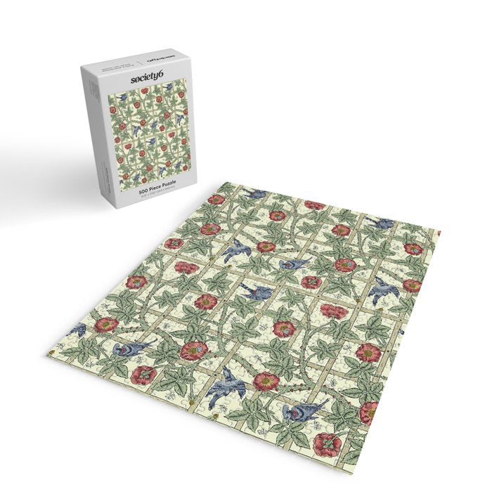William Morris Trellis Ivory Brick Jigsaw Puzzle Gallery Image 2