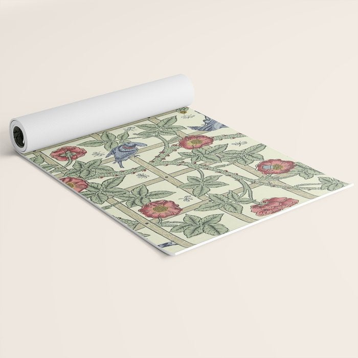 William Morris Trellis Ivory Brick Yoga Mat Gallery Image 2