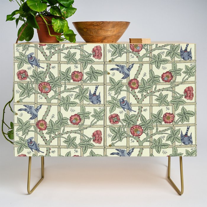 William Morris Trellis Ivory Brick Credenza Gallery Image 1