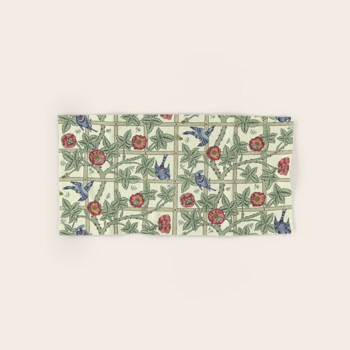 William Morris Trellis Ivory Brick Bath Towel Gallery Image 1