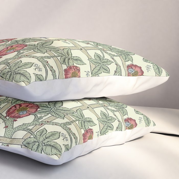 William Morris Trellis Ivory Brick Pillow Sham Gallery Image 3