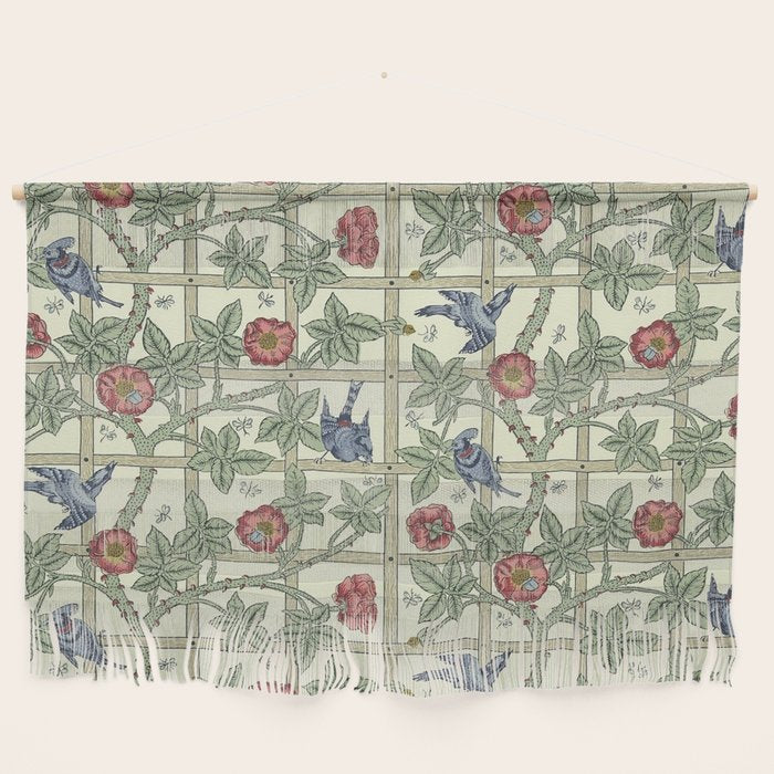 William Morris Trellis Ivory Brick Wall Hanging Gallery Image 1
