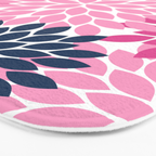 Flower Burst Petals Navy Pink Bath Mat Gallery Image 3