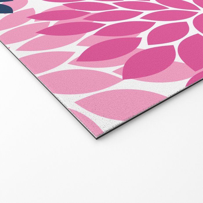 Flower Burst Petals Navy Pink Welcome Mat Gallery Image 2