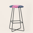 Flower Burst Petals Navy Pink Stool Gallery Image 1