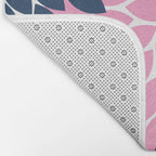 Flower Burst Petals Navy Pink Bath Mat Gallery Image 2