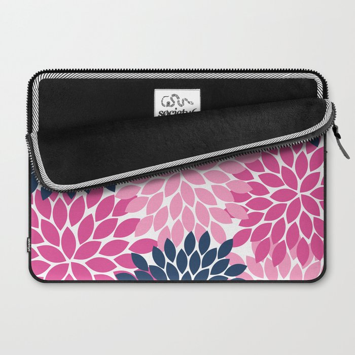 Flower Burst Petals Navy Pink Laptop Sleeve Gallery Image 2