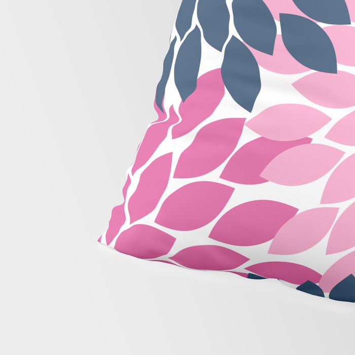 Flower Burst Petals Navy Pink Pillow Sham Gallery Image 4