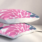 Flower Burst Petals Navy Pink Pillow Sham Gallery Image 3
