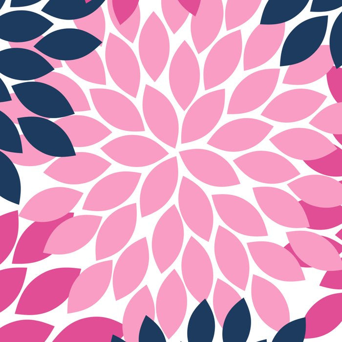 Flower Burst Petals Navy Pink Coffee Mug Gallery Image 2