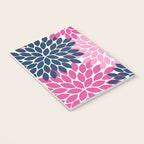 Flower Burst Petals Navy Pink Notebook Gallery Image 3