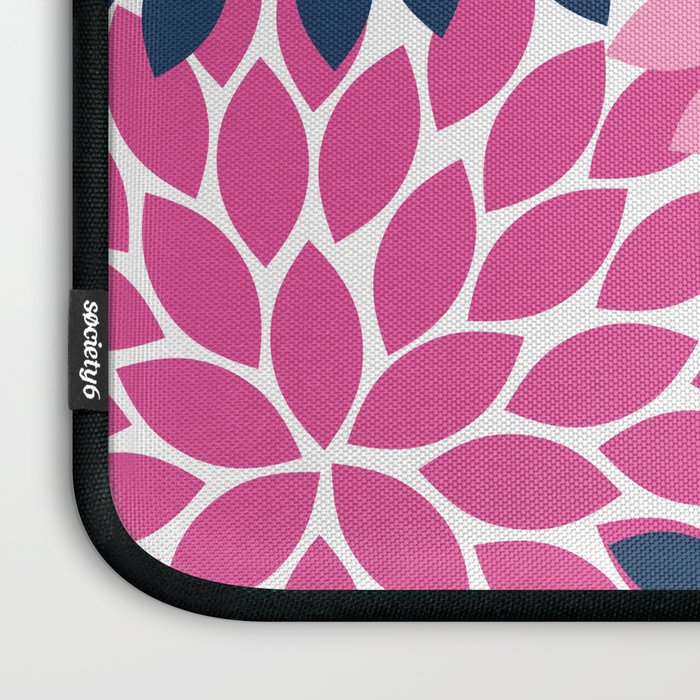 Flower Burst Petals Navy Pink Laptop Sleeve Gallery Image 3