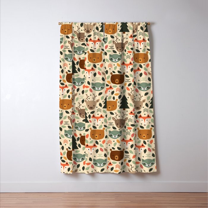 Woodland Creatures Window Curtain Gallery Image 3