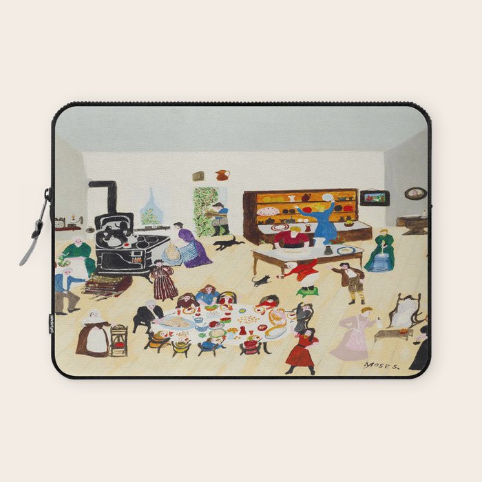 Anna Mary Robertson 'Grandma' Moses Thanksgiving American Folk Art Laptop Sleeve Gallery Image 1