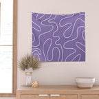 Grape Purple Squiggle Abstract Pattern Wall Tapestry Gallery Image 2