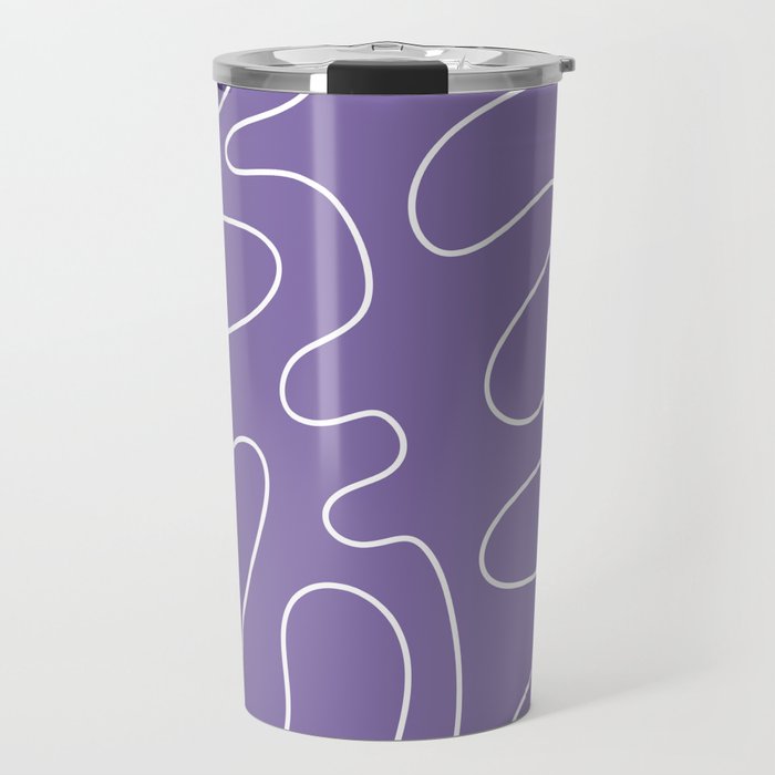 Grape Purple Squiggle Abstract Pattern Travel Mug Gallery Image 1
