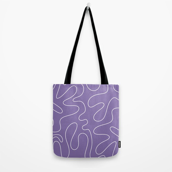 Grape Purple Squiggle Abstract Pattern Tote Bag Gallery Image 2