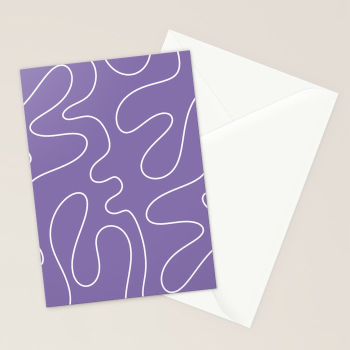 Grape Purple Squiggle Abstract Pattern Stationery Card Gallery Image 2