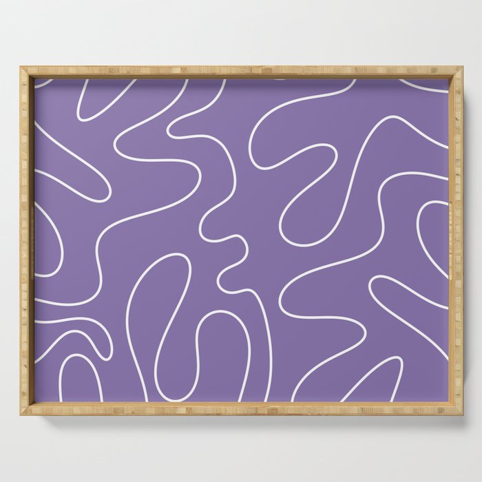 Grape Purple Squiggle Abstract Pattern Serving Tray Gallery Image 1