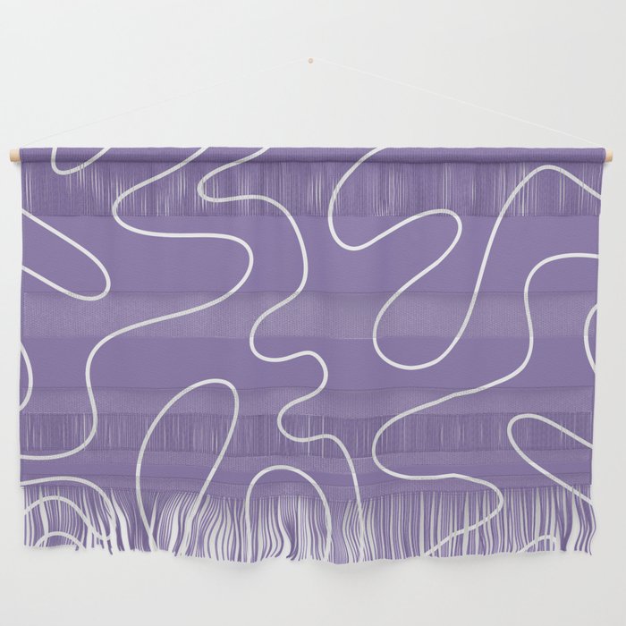 Grape Purple Squiggle Abstract Pattern Wall Hanging Gallery Image 1