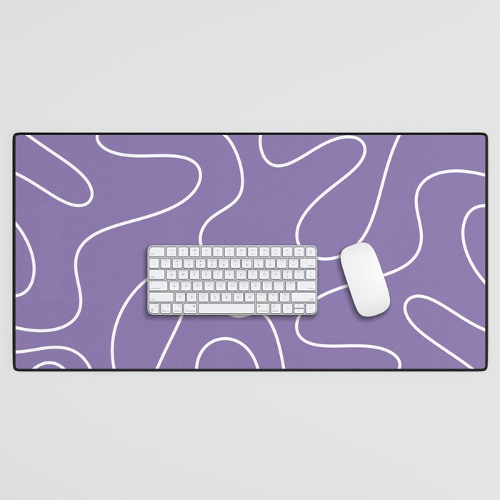 Grape Purple Squiggle Abstract Pattern Desk Mat Gallery Image 1