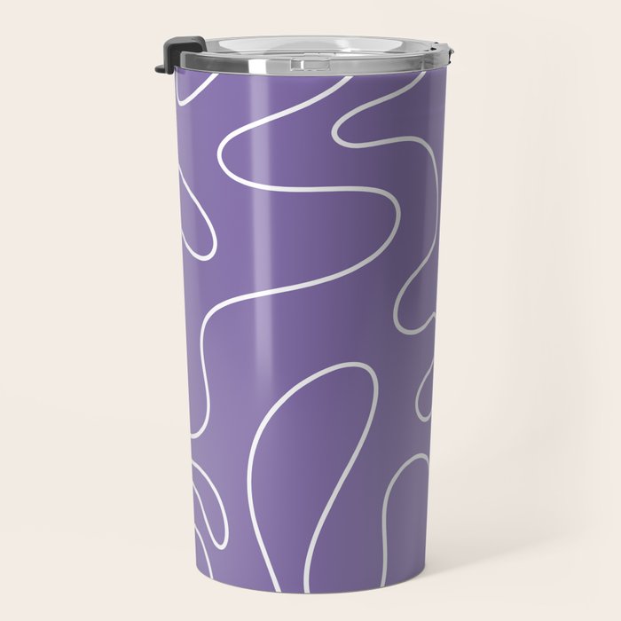 Grape Purple Squiggle Abstract Pattern Travel Mug Gallery Image 3