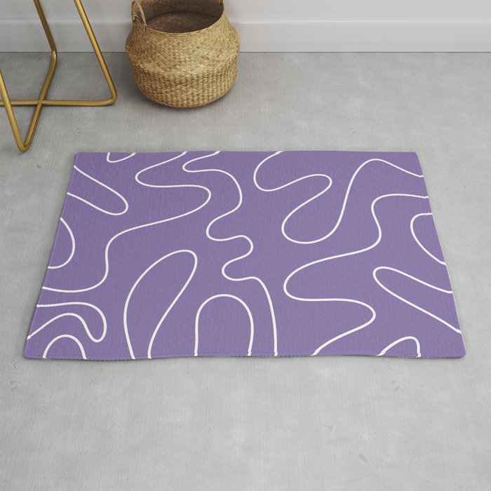Grape Purple Squiggle Abstract Pattern Rug Gallery Image 1