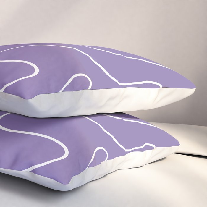 Grape Purple Squiggle Abstract Pattern Pillow Sham Gallery Image 3