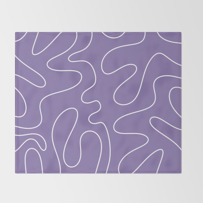 Grape Purple Squiggle Abstract Pattern Throw Blanket Gallery Image 2