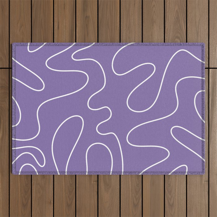 Grape Purple Squiggle Abstract Pattern Outdoor Rug Gallery Image 1