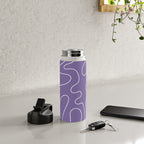 Grape Purple Squiggle Abstract Pattern Water Bottle Gallery Image 4