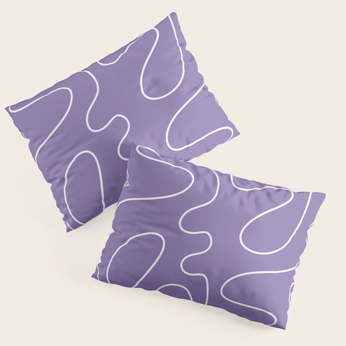 Grape Purple Squiggle Abstract Pattern Pillow Sham Gallery Image 3