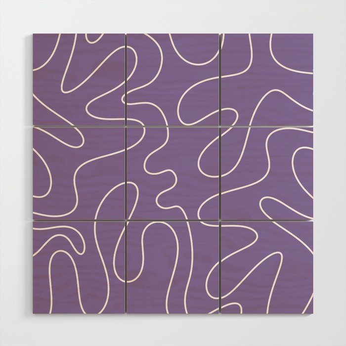 Grape Purple Squiggle Abstract Pattern Wood Wall Art Gallery Image 1