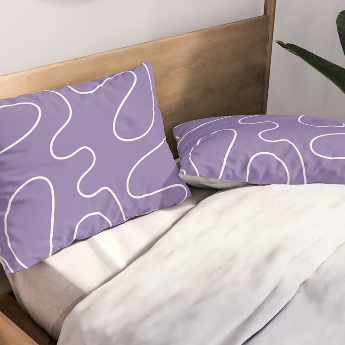 Grape Purple Squiggle Abstract Pattern Pillow Sham Gallery Image 2