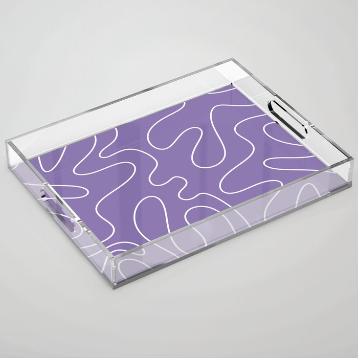 Grape Purple Squiggle Abstract Pattern Acrylic Tray Gallery Image 1