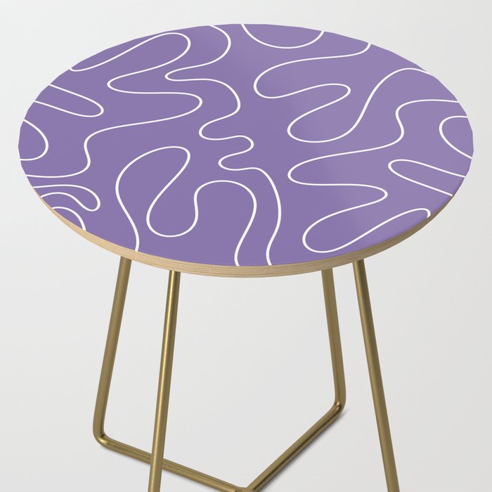 Grape Purple Squiggle Abstract Pattern Side Table Gallery Image 2